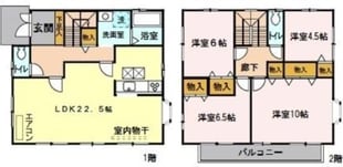 武笠貸家Aの物件間取画像